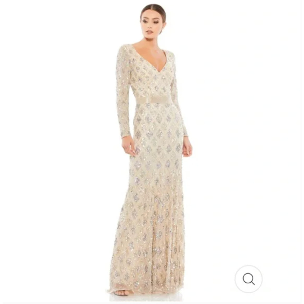 MAC DUGGAL Geometric Embellished Evening Gown Dress Size 2